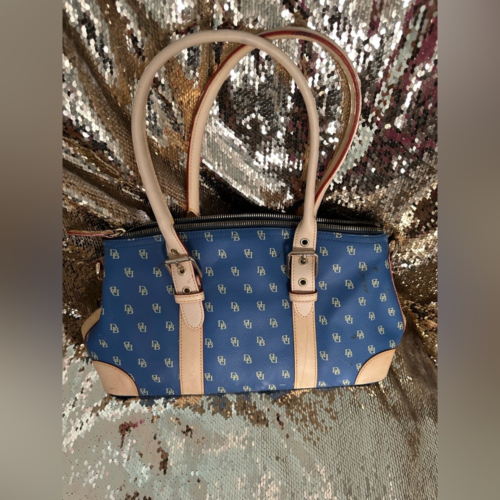 Downy and Bourke Blue and Tan Handbag